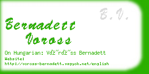 bernadett voross business card